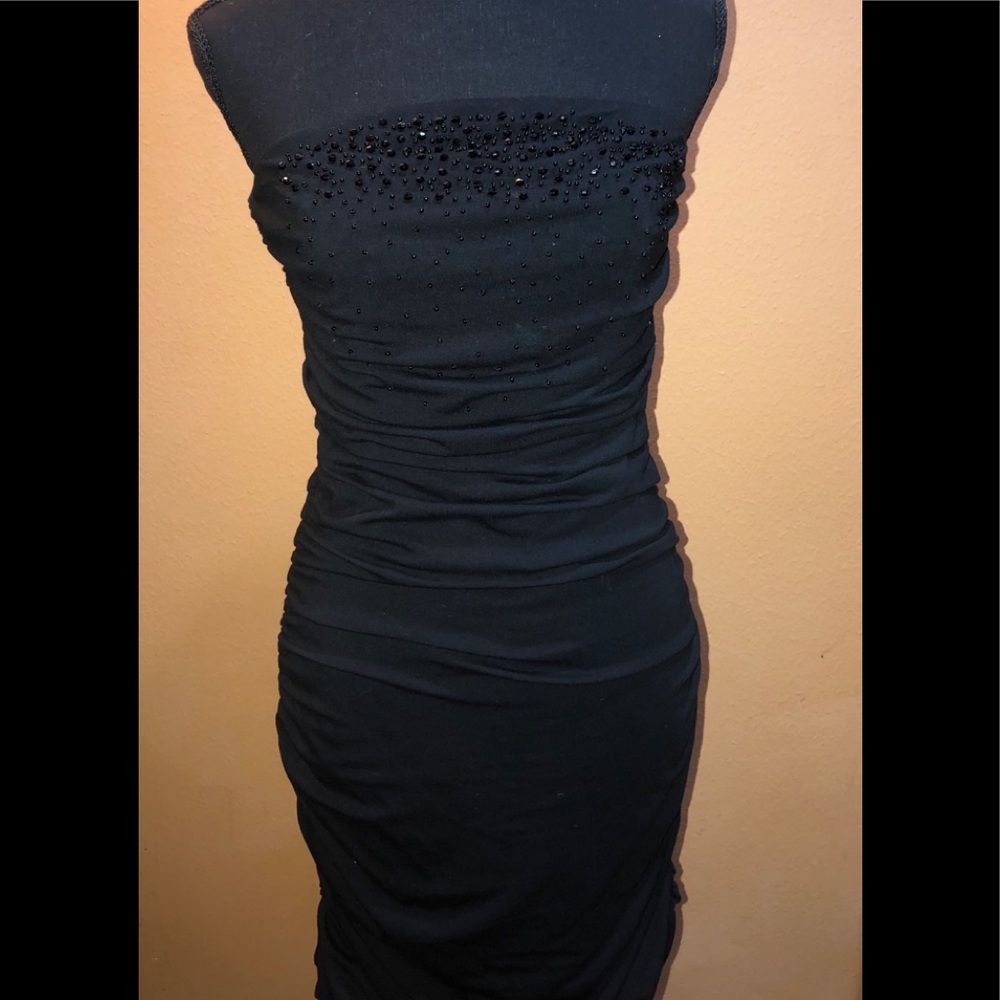 Express embellished body con tube top dress